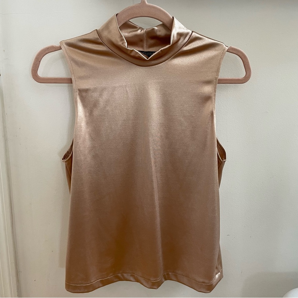 Zara mock neck silky sleeveless top